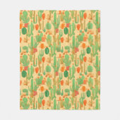Woestijn Cactus Bloem Bloei Patroon Fleece Deken (Voorkant)