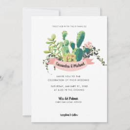 Woestijn Cactus Bloom Bruiloft Kaart