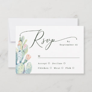 Woestijn Cactus Bruiloft Southwestern Boho Maalt RSVP Kaartje
