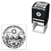 Woestijn Cactus Landschap #2 Naam Retouradres Zelfinktende Stempel (In situ)