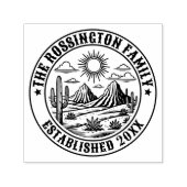 Woestijn Cactus Landschap #2S Familienaam Datum Ge Zelfinktende Stempel (Design)