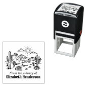 Woestijn Cactus Landschap #3S SQ Bibliotheek Boek  Zelfinktende Stempel (In situ)