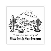 Woestijn Cactus Landschap #3S SQ Bibliotheek Boek  Zelfinktende Stempel (Design)