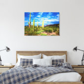 Woestijn cactus landschap, Arizona Canvas Afdruk (Insitu (Slaapkamer))