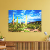 Woestijn cactus landschap, Arizona Canvas Afdruk (Insitu (Woonkamer))