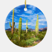 Woestijn cactus landschap, Arizona Keramisch Ornament (Achterkant)
