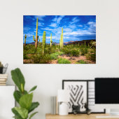 Woestijn cactus landschap, Arizona Poster (Thuiskantoor)