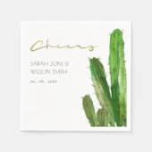 WOESTIJN CACTUS LOOF WATERVERF TROUWFEEST SERVET (Voorkant)