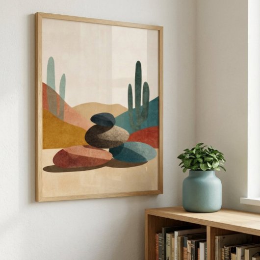 Woestijn Cactus Steen Wand Kunst voor Woonkamer De Poster