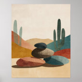 Woestijn Cactus Steen Wand Kunst voor Woonkamer De Poster (Voorkant)