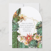 Woestijn Cactus Succulent Goud Geometrisch Kaart (Achterkant)