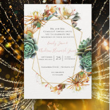 Woestijn Cactus Succulent Goud Geometrisch