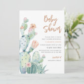 Woestijn Cactus Succulente Baby Shower Kaart (Staand voorkant)