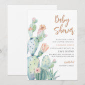 Woestijn Cactus Succulente Baby Shower Kaart (Voorkant / Achterkant)