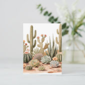 Woestijn Cactus Succulente Tuin Aquarel Briefkaart (Staand voorkant)