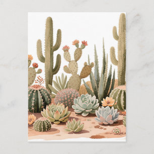 Woestijn Cactus Succulente Tuin Aquarel Briefkaart
