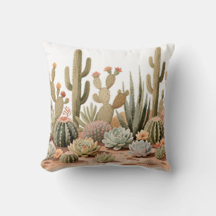 Woestijn Cactus Succulente Tuin Aquarel Kussen