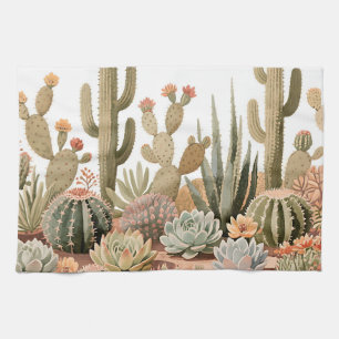 Woestijn Cactus Succulente Tuin Aquarel Theedoek