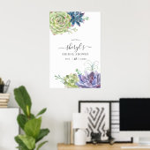 Woestijn Cactus Succulenten Bruidsdouche Welkom Poster (Thuiskantoor)