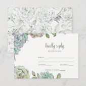 Woestijn Cactus Succulenten Bruiloft rsvp (Voorkant / Achterkant)