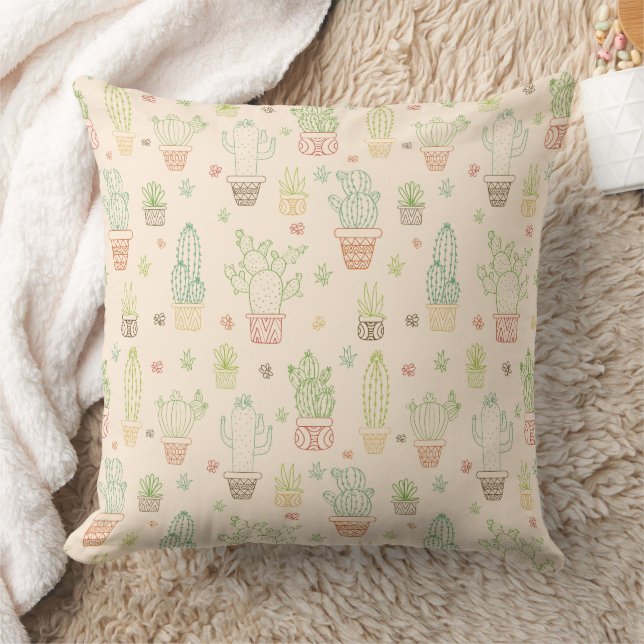 Woestijn Cactus & Succulenten Design Kussen (Deken)