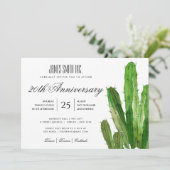 WOESTIJN CACTUS WATERCOLOR BEDRIJFSPARTY EVENEMENT KAART (Staand voorkant)