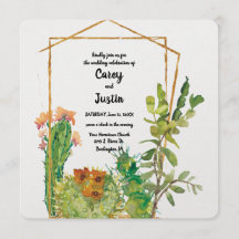 Woestijn Cactus Watercolor Bruiloft