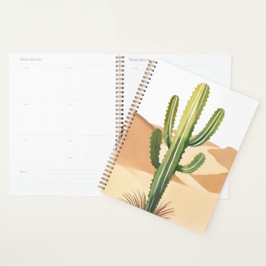 Woestijn Cactus | Waterverf Groen Cactussen Planner (Display)