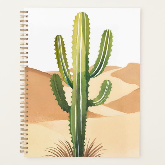 Woestijn Cactus | Waterverf Groen Cactussen Planner (Voorkant)