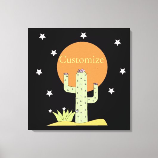Woestijn Cactus Zon Thunder_Cove Canvas Afdruk (Voorkant)