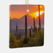 Woestijn cactus zonsondergang, Arizona Keramisch Ornament (Rechts)
