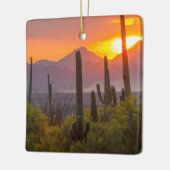 Woestijn cactus zonsondergang, Arizona Keramisch Ornament (Links)