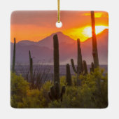 Woestijn cactus zonsondergang, Arizona Keramisch Ornament (Achterkant)