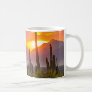 Woestijn cactus zonsondergang, Arizona Koffiemok