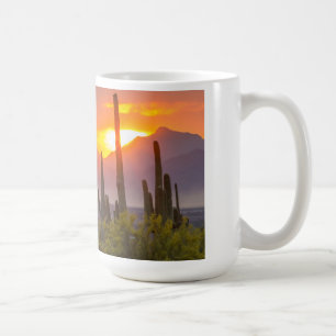 Woestijn cactus zonsondergang, Arizona Koffiemok