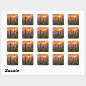 Woestijn cactus zonsondergang, Arizona Vierkante Sticker (Vel)