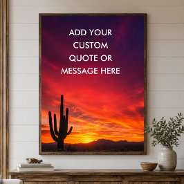 Woestijn Cactus Zonsondergang - Maak Je Eigen Quot Poster
