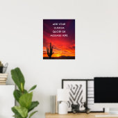 Woestijn Cactus Zonsondergang - Maak Je Eigen Quot Poster (Thuiskantoor)