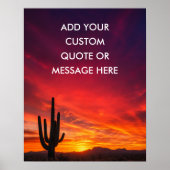 Woestijn Cactus Zonsondergang - Maak Je Eigen Quot Poster (Voorkant)