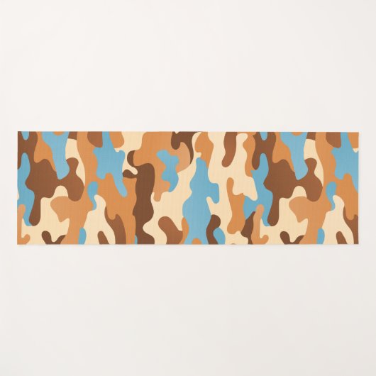 Woestijn Camo Bruin Zand Geel Blauw Yogamat (Voorkant (horizontaal))