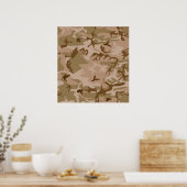 Woestijn Camo - Bruine Camouflage Poster (Keuken)