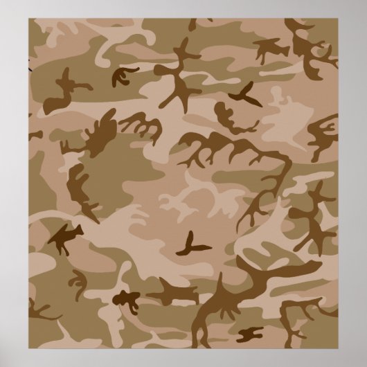 Woestijn Camo - Bruine Camouflage Poster (Voorkant)