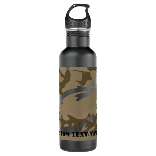 Woestijn Camo Camoflauge Achtergrond Patroon Water Waterfles (Voorkant)
