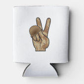 Woestijn Camouflage Hand Overwinning / Vredesteken Blikjeskoeler (Voorkant)