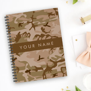 Woestijn camouflagepatroon, je naam, Personaliseer Notitieboek