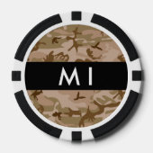 Woestijn camouflagepatroon, je naam, Personaliseer Poker Chips (Voorkant)