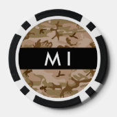 Woestijn camouflagepatroon, je naam, Personaliseer Poker Chips (Achterkant)