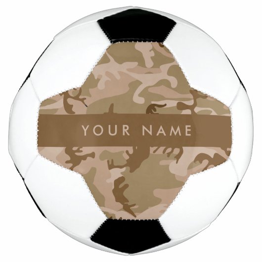 Woestijn camouflagepatroon, je naam, Personaliseer Voetbal (Voorkant)