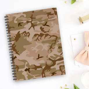 Woestijn camouflagepatroon, militair patroon, lege notitieboek