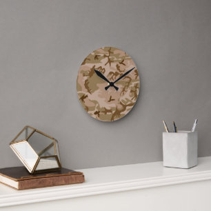 Woestijn camouflagepatroon, militair patroon, lege ronde klok